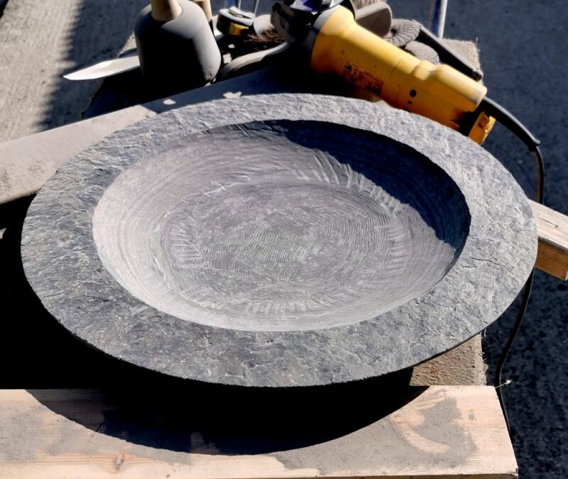 Making a bowl from Caithness stone